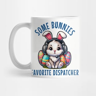 Some Bunnies Favorite Dispatcher Easter Thin Gold Line 911 First Responder Gift for Dispatch Operator Mug